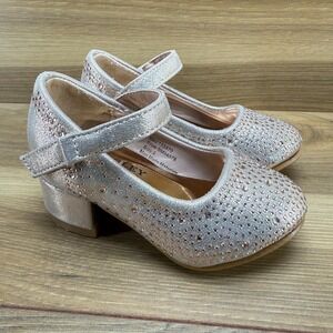 Badgley Mischka Toddler Girls 5 Dress Shoes Mary Janes Pumps Gems Bling